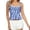 Blue, variant on Daznico Womens Gingham Plaid Camisole Lace Trim Tie Strap Button Front Fitted Casual Summer Crop Tank Top,L