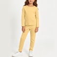 thumbnail image 2 of BLVB 1T-12Y Toddler Kids Girls Boys Soft Comfy 2PCS Set Long Sleeve Plain Shirts and Pants Sets Cotton Sleepwear Lounge Pajama Sets(Yellow,2-3 Years), 2 of 5