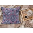 thumbnail image 2 of Purple Mandala Fluffy Throw Pillow Cushion Cover, Middle Eastern Oriental with Ornamental Featured Lines, Decorative Square Accent Pillow Case, 40" x 40", Dried Rose Pale Blue, by Ambesonne, 2 of 5