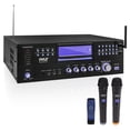 thumbnail image 1 of Pyle - Amplificador de micrófono inalámbrico para karaoke de 4 canales, sistema receptor de audio es, 1 of 8