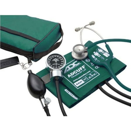 ADC Pro's Combo III Professional Adult Pocket Aneroid/Clinician Scope Set with Prosphyg 778 Blood Pressure Sphygmomanometer, Adscope 603 Stethoscope, and Matching Nylon Carrying Case, Teal