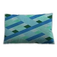 thumbnail image 1 of Ahgly Company Patterned Outdoor Rectangular Dark Turquoise Green Lumbar Throw Pillow, 13 inch by 19 inch, 1 of 5