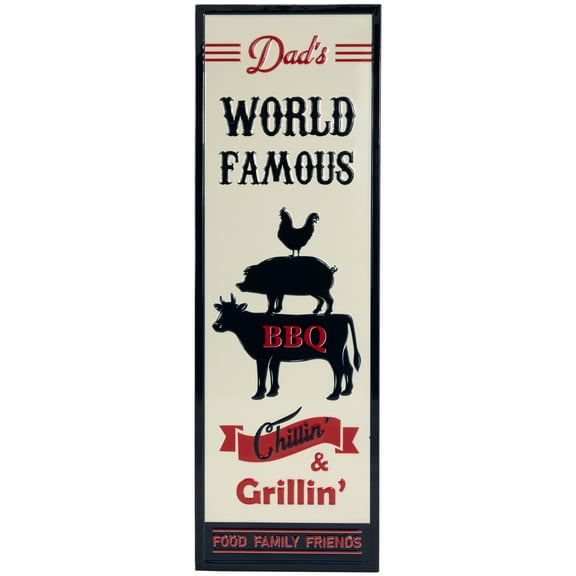 Northlight Dad's World Famous BBQ Metal Wall Sign - 23"