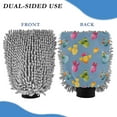 thumbnail image 2 of Microfiber Car Wash Gloves With Chenille & Polyester Terry Scratch-Free Cleaning Elastic Cuffs Watercolor Illustration, 2 of 8