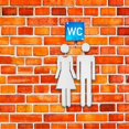 thumbnail image 1 of ⚡ Big Sale ! 1 Set Restroom Sign Ladies Toilet Wc Bathroom Gender Toilet Signs Washroom Toilet Sign Logo Cute Bathroom Signs Ladies Washroom Sign Washroom Wc Sticker Wc Sign Emblems, 1 of 5