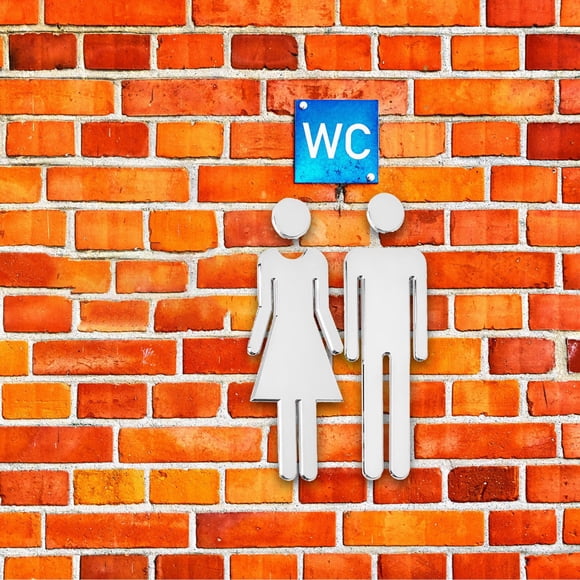 Home Decoration 1 Set Restroom Sign Ladies Toilet Wc Bathroom Gender Toilet Signs Washroom Toilet Sign Logo Cute Bathroom Signs Ladies Washroom Sign Washroom Wc Sticker Wc Sign Emblems