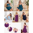 thumbnail image 4 of SHOWMALL Sleeveless Nightgowns for Plus Women Sleepwear Wide Strap Sleep Shirt Pleated Scoopneck Lounge Dress with PocketsDusty Blue Daisies 4X, 4 of 9