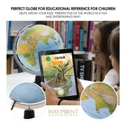 Waypoint Geographic Amazing Earth 2-in-1 Globe with Augmented Reality, 10” Illuminated World Globe, Smart Interactive Globe with Stand, Blue Ocean
