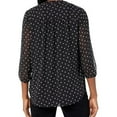 thumbnail image 2 of Jones New York Womens Printed Kelly Knit Blouse, Black, Petite, PP/PXS, 2 of 2