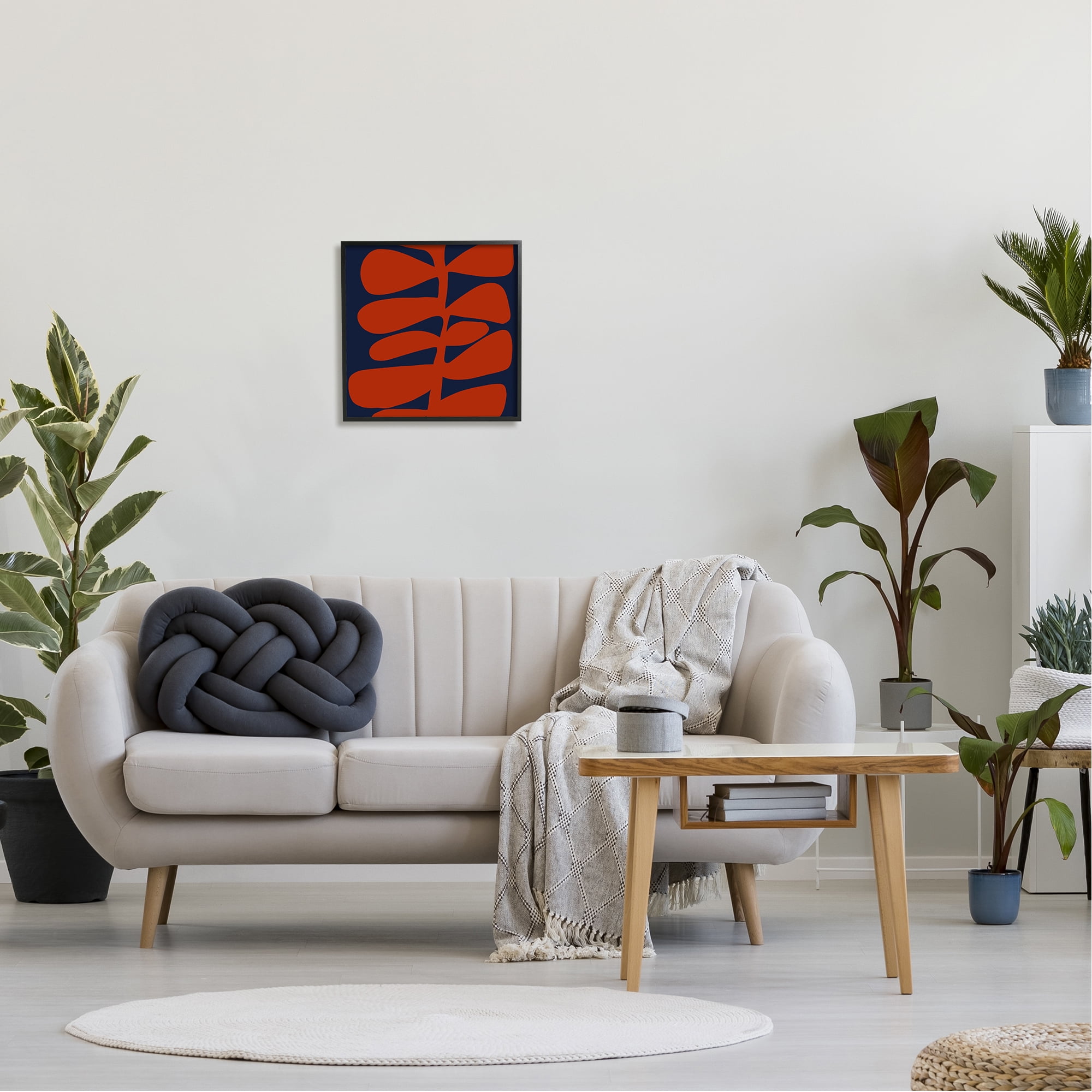 Stupell Industries Contemporary Plant Leaf Close Up Botanical Cutout Silhouette Graphic Art Black Framed Art Print Wall Art, Design by Deborah Velasquez