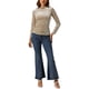 thumbnail image 2 of INSPIRAR CHIC Blusas de terciopelo de manga larga con estampado de estrellas para mujer M Beige, 2 of 5