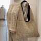 thumbnail image 3 of 3X Bolsos de Hombro de Mujer de Moda Bolso de Paja Tejido de Mimbre Bolsos de Diseño Bolso de Gran Capacidad Bolso de Playa de Verano Femenino de Color Caqui, 3 of 3