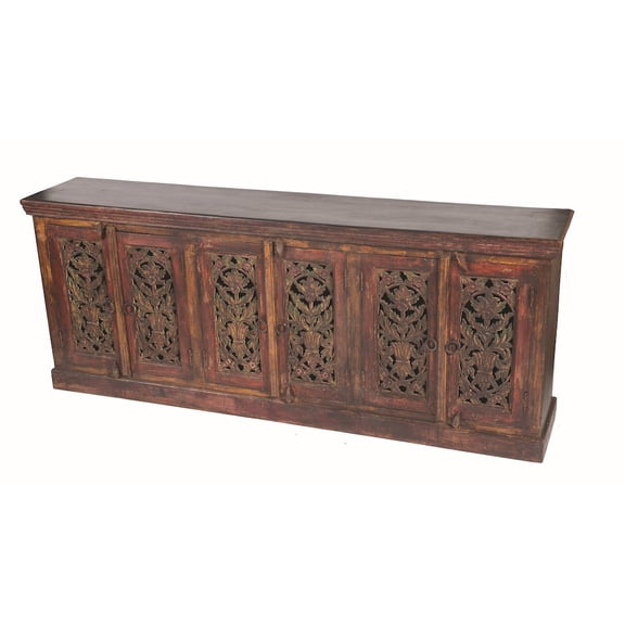 Moti Arvada 6 Carved Doors Buffet in Brown