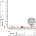 thumbnail image 3 of Gem Stone King 18K Rose Gold Plated Silver Peach Morganite and Red Created Ruby and Round White Lab Grown Diamond Tennis Bracelet for Women (3.04 Cttw, Gemstone Birthstone, Oval 6X4MM, 7.25 inches), 3 of 4