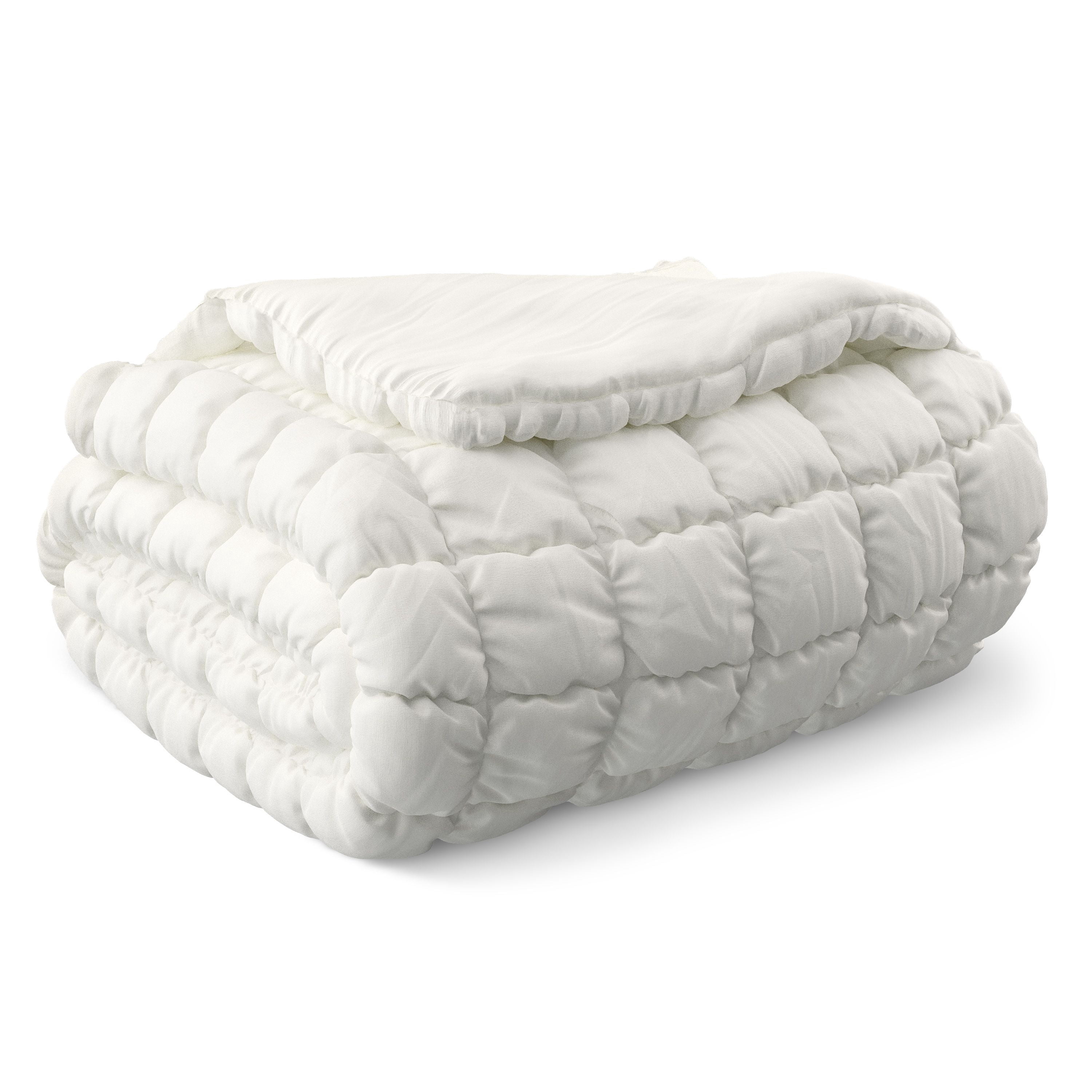 Mainstays Kids White Solid Puffy Comforter Set, Full/Queen, 3 Pieces