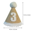 thumbnail image 3 of MEIBUTYUP Khaki Linen Birthday Party Hat - Stylish Photo Prop and Decorative Accessory for Celebrations and Special Events, 3 of 8