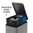 thumbnail image 3 of Home Zone Living 13 Gallon Kitchen Trash Can, Dual Compartment Recycle Combo, Slim Stainless Steel, 50 Liter, 3 of 5