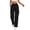 Black*, variant on Women's Cargo Pants Casual High Waist Solid Color Straight Wide Leg Loose Fit Comfortable Daily Wear Joggers Elegant Chic Trousers