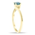 thumbnail image 2 of SZUL Women's Round Shaped Solitaire Aquamarine Wave Ring in 10K Yellow Gold, 2 of 5