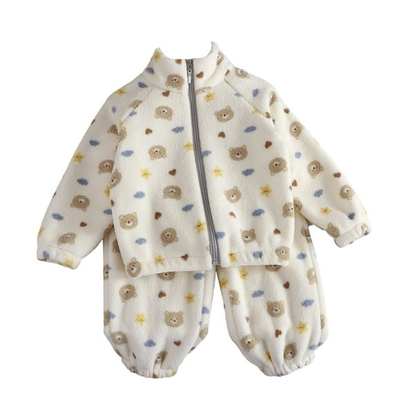 Jamsmile Toddler Boys Outfits Sets Winter Fuzzy Thermal Tops With Pants Two Piece Cozy Warm Kids Boys Homewear Soft Loungewear
