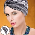 thumbnail image 4 of Gorros De Quimio De Algodón Suave Estirar El Pañuelo En La Cabeza Sombrero Bandana Turbante Para La Pérdida De Cabello Negro SM SunniMix Sombrero Turbante Étnico, 4 of 8