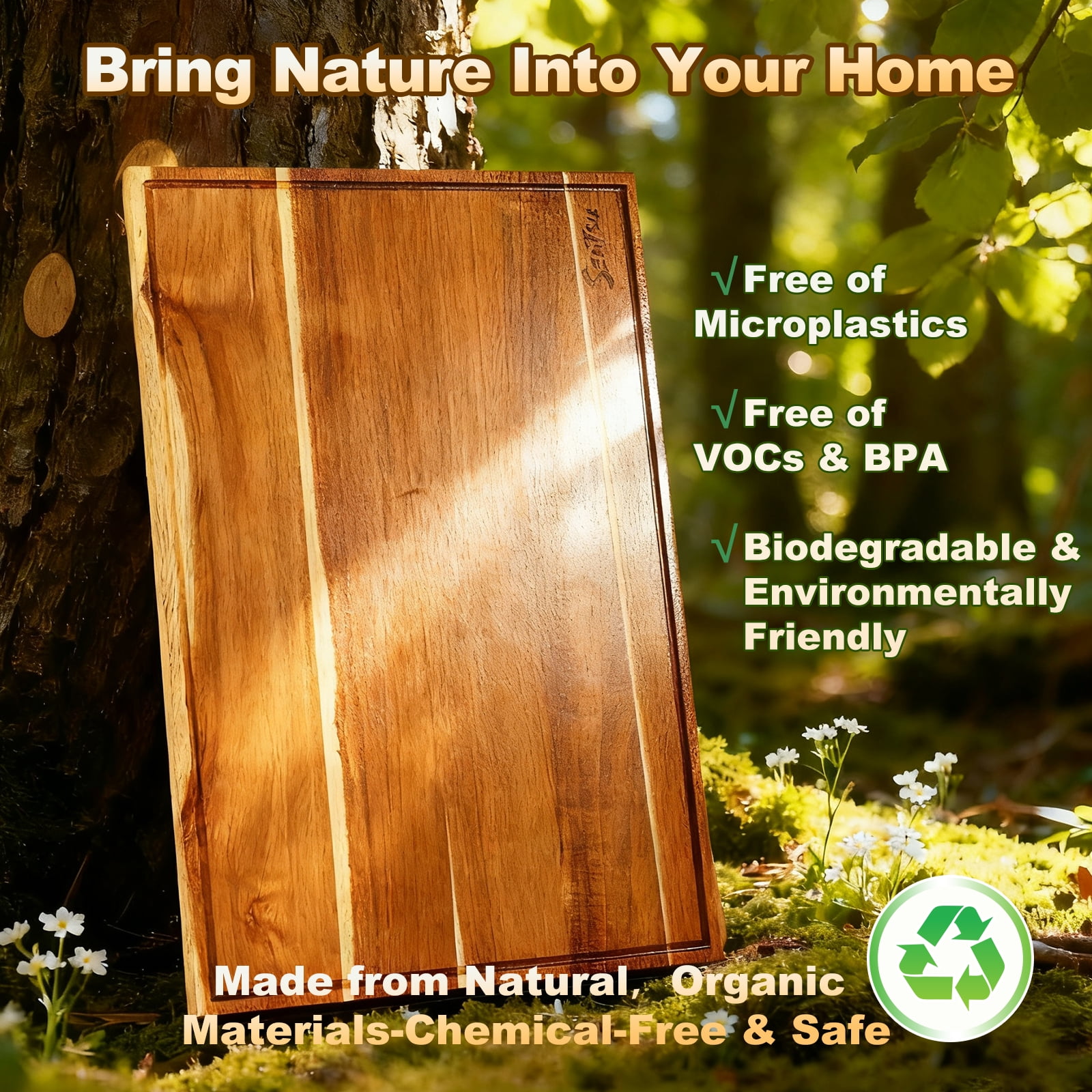 Sentsu 30x20 Acacia Wood Cutting Board, Extra Large Wooden Butcher Block for Kitchen Prep, BBQ and Charcuterie Serving