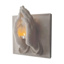 Candles & Holders Prayer Hands Candle Holder Decorative Table Figurine Home Decoration Unique Warmth and Wishes for Living Room Elegant Indoor
