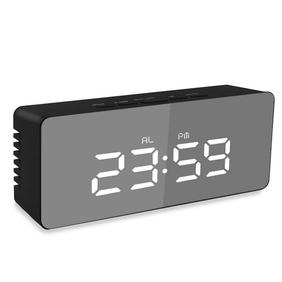 Digital Alarm Clock Desk Alarm Clock LED Mirror Alarm Clocks Temperature Display