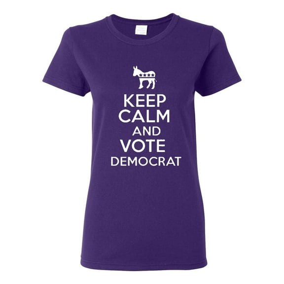 Ladies Keep Calm And Vote Democrat Politics T-Shirt Tee