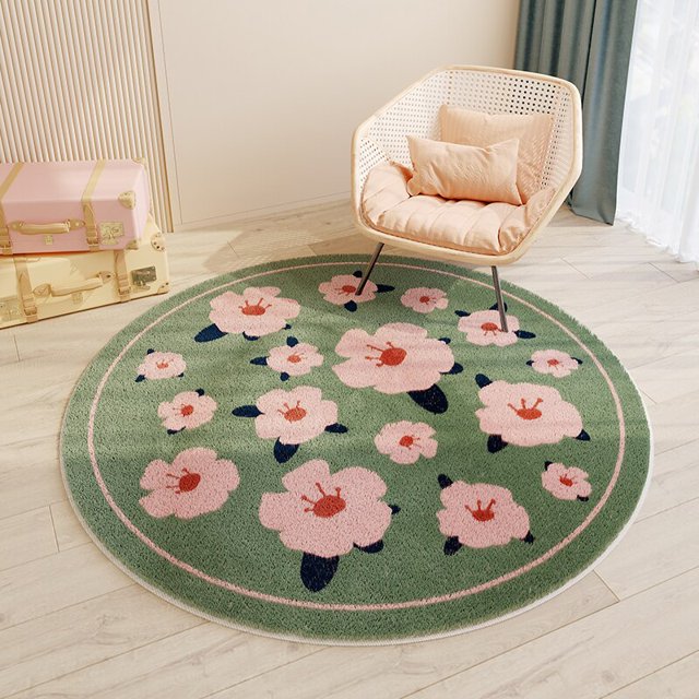 Alfombra redonda de cartón nórdico para el hogar, sala de estar, dormitorio, habitación de niños, manta de Anime, Alfombra de piso, decoración de salón, Alfombra de área de pila