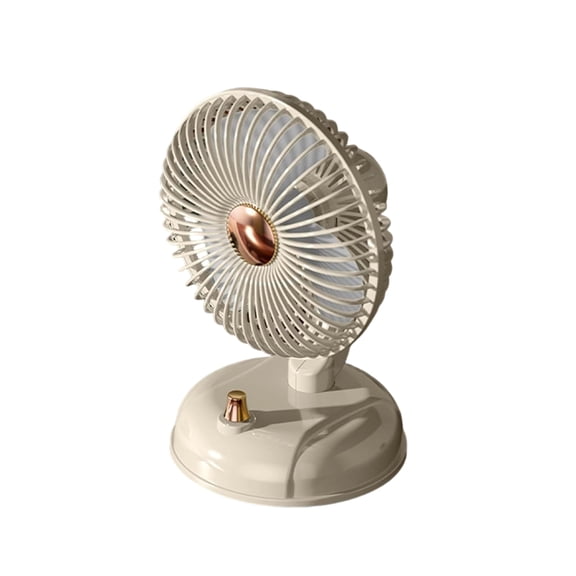 HIBIBUD Vintage Metal Desk Fan, Oscillating Retro Table Top Fan with Adjustable Head Tilt, Quiet 4 Speed Plug-In Fan for Bedroom, Home, Office & Kitchen, White