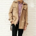 thumbnail image 2 of Winter Fashion Men Long Sleeve Lapel Collar Double-breasted Slim Fit Coat Jacket, 2 of 7