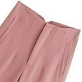 thumbnail image 4 of WTXUE Women's Pants, Slacks Women's Solid Color High Waisted Straight Leg Pants Suitable for Daily Commuting Wear Casual Lohas Time, Pantalones De Mujer, Hot Pink, 4 of 7
