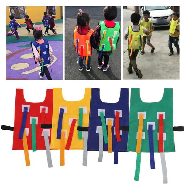 Chaleco portivo De Tamaño De 6 Colores, Juguete De Chaleco De Actividad Para Niños Libre, , De Jardín De rojo Yotijar Tire el chaleco de los juegos de las colas