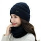 thumbnail image 3 of Gorro de otoño e invierno para mujer, gorro de lana cálido con forro polar, gorro de punto grueso, gorro de algodón para jóvenes, gorro de moda para mujer, 3 of 6