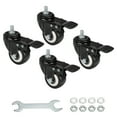 thumbnail image 1 of Unique Bargains 2 Inch Swivel Threaded Stem Casters M8x15mm Thread PU Caster Wheel with Brake 110lbs Load, Black 4pcs, 1 of 5
