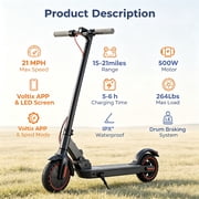 iScooter Foldable Electric Scooter for Teen Adult,500W Peak,19Miles,8.5 Solid Tires Commuter E-Scooter with APP & Cruise Control