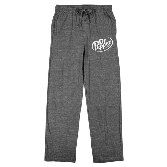 Dr Pepper Logo Adult Gray Heather Sleep Pajama Pants-Medium