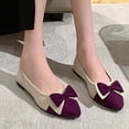 thumbnail image 6 of Miluxas Women’s Color Block Bow Pointed Toe Ballet Flats, Slip On Casual Dress Shoes, Soft Cushioned Walking Loafers Purple 7(39), 6 of 9
