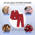 thumbnail image 7 of KLL Playful Red Cartoon Faces Sleepwear Mens Flannel Pajamas,Long Cotton Pj Set, 7 of 7