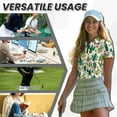 thumbnail image 6 of COEQINE V Neck Golf Shirts for Women 1/4 Zip Moisture Wicking Tennis Activewear Cactus and Sunflower Print Workout Golf Tops Lightweight Short Sleeve Polo Shirts, S, 6 of 7