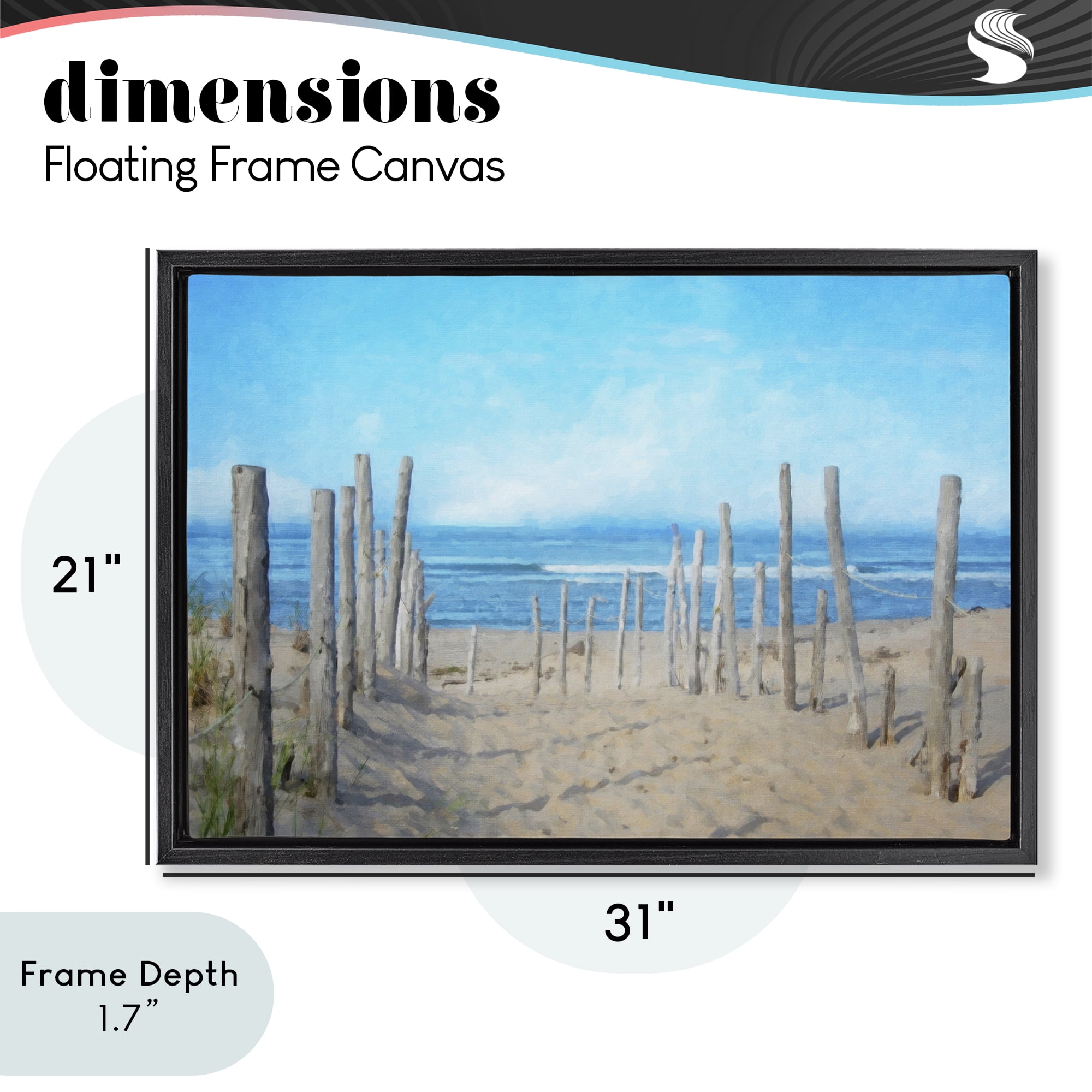 Stupell Industries National Seashore Vista Black Framed Floater Canvas Wall Art, design by Grotto Studios
