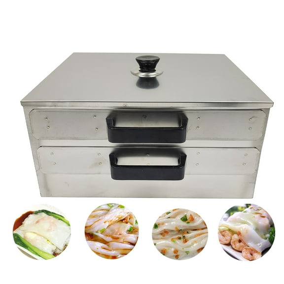 2 Layer Electric Rice Noodle Roll Machine Steamer Stainless Steel Roll Steamer