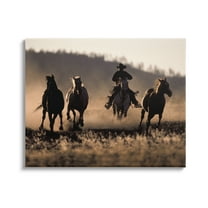 Stupell Industries Southwestern Cowboy at Sunset Animals & Insects Photography Gallery Wrapped Canvas Art Print Wall Art, 20 x 16