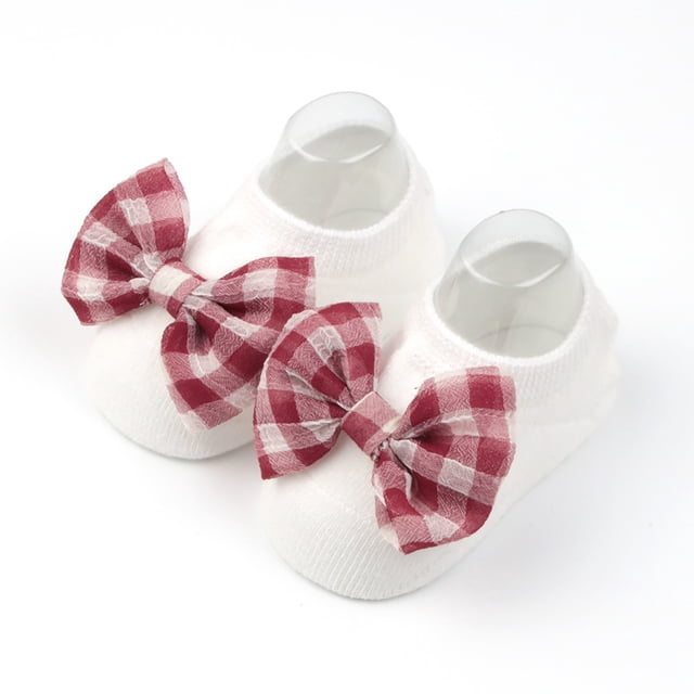 Baby Baby Toddler Non- Soft Socks for Girls with Floral Bowknot Cartoon Pattern - Durable Beginner Footwear