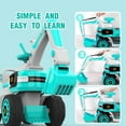 thumbnail image 2 of HOVER HEART Excavator Ride-On Toy 6V/4.5Ah Front LED Construction Truck 4 Wheels Pulling Cart for Kids (Turquoise), 2 of 4