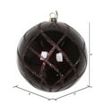 thumbnail image 2 of Vickerman 4" Chocolate Candy Glitter Net Ball Ornament, 3 per Bag, 2 of 3