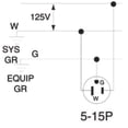 thumbnail image 4 of Enchufe de PVC con conexión a tierra Leviton C20-515PV-000, 15 A, 125 V, 4 of 4