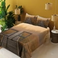 thumbnail image 4 of Ambesonne Nature Fitted & Top Sheet Set with Shams, Foggy Day Fall Forest, Orange Brown, 4 of 8