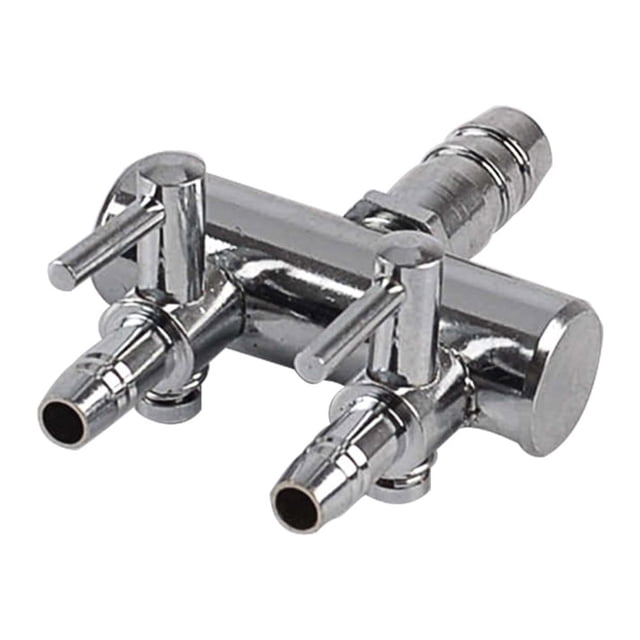 SHISUYAN Stainless Steel Air Control Valve for Aquarium with Inline Lever 8 to 4MM Silver